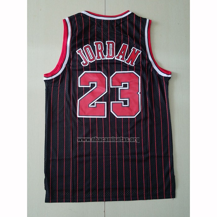 Camiseta Chicago Bulls Michael Jordan NO 23 Hardwood Classics Throwback 1997-98 Negro